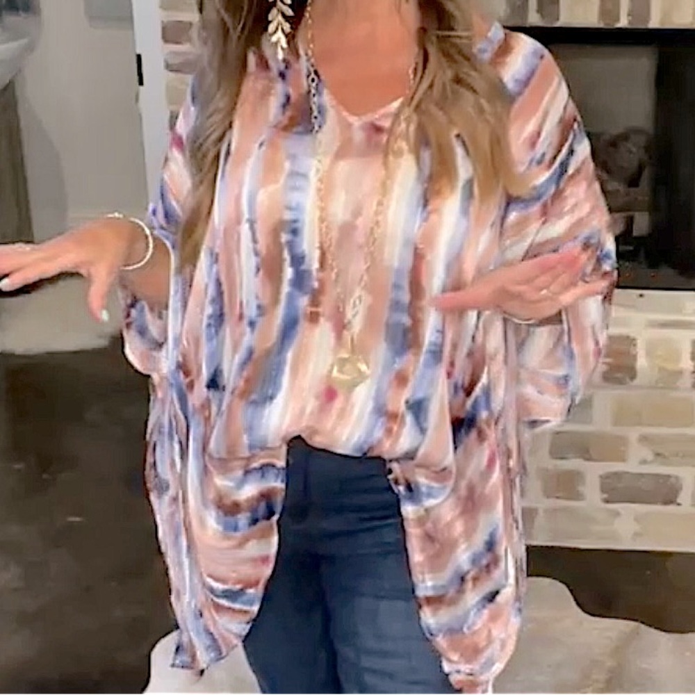 Oversized poncho tunic blouse